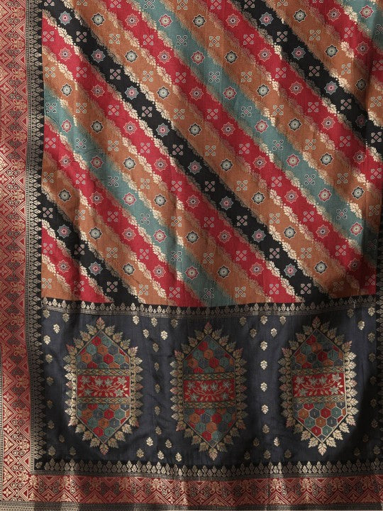 FASHOR Ethnic Motifs Yoke Design V-Neck A-Line Kurta