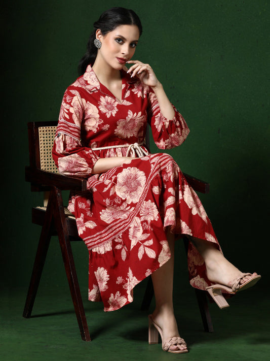 Jaipur Kurti Embroidered Pure Cotton Ethnic Dress