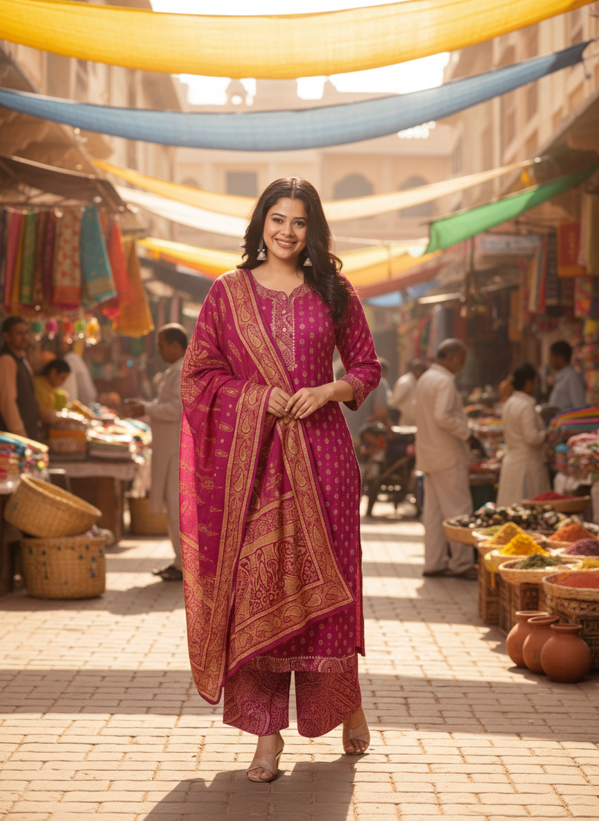 Viscose Butti Straight Wine Kurta