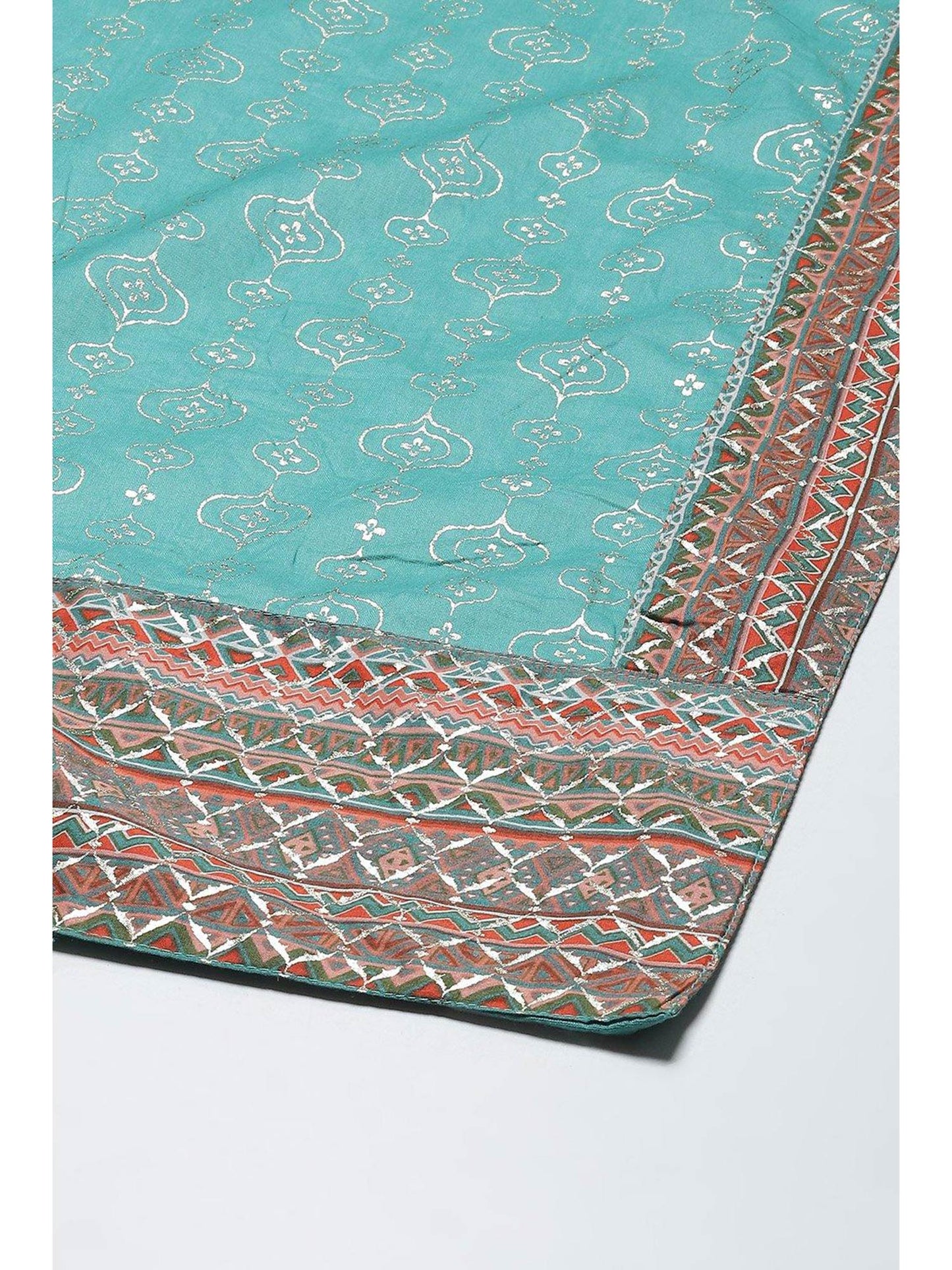 Green &amp; Multi Floral Printed Kurta (Set of 3)