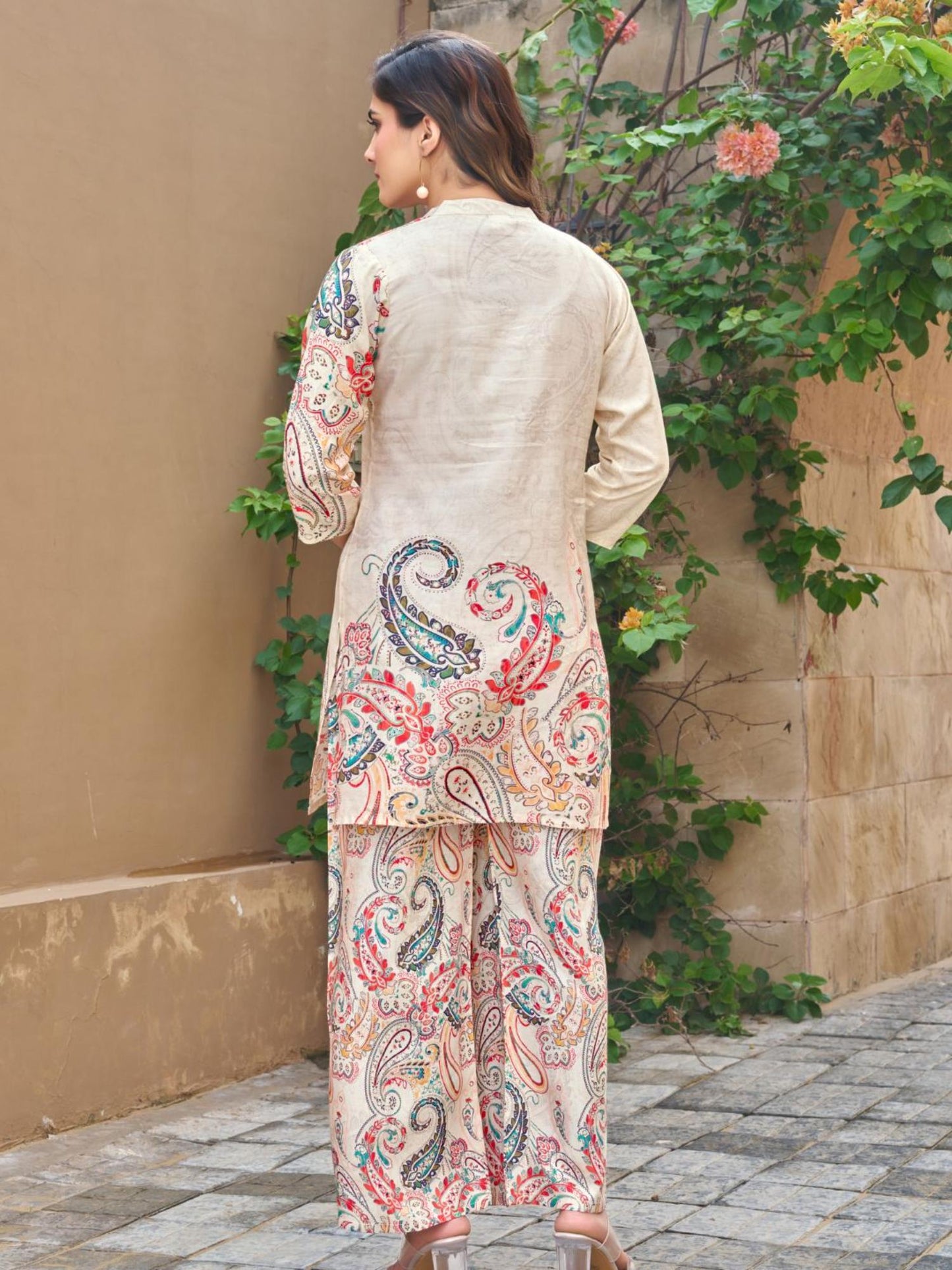 Printed Co-Ord Set - Beige