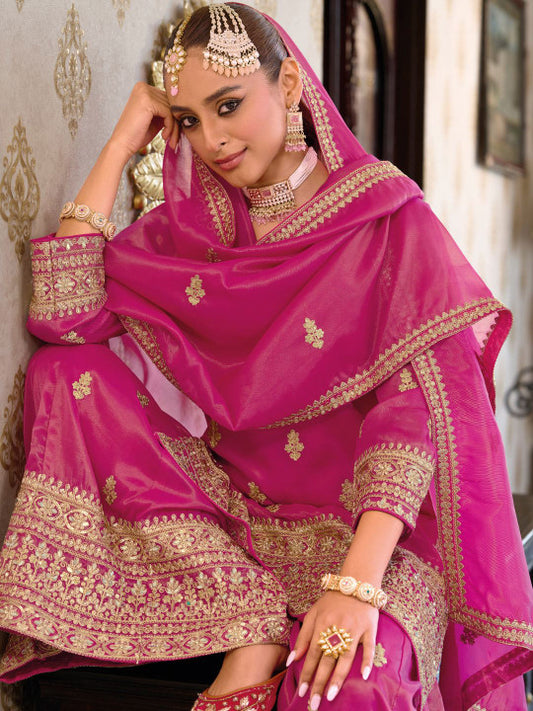 Indo Era Women Ethnic Motifs Embroidered Mirror Work Kurta with Palazzos & With Dupatta