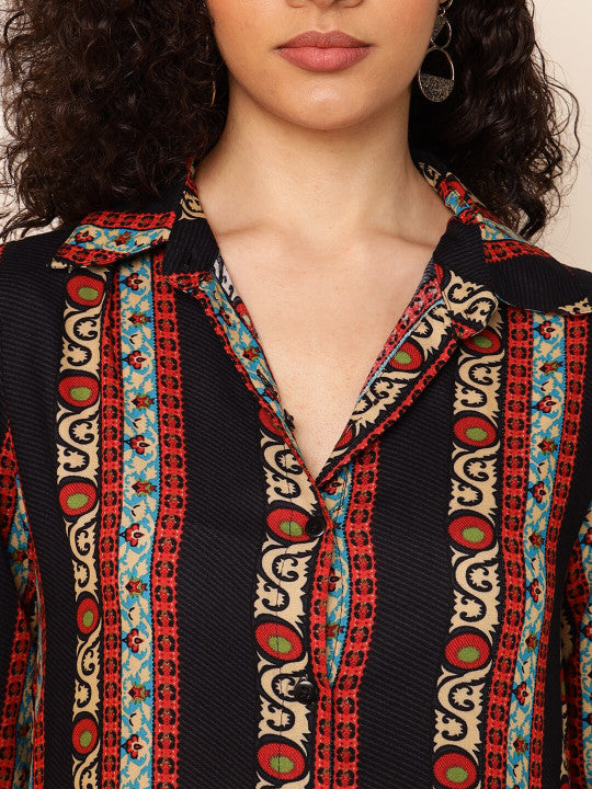 Vibes by Deebaco  Ethnic Motifs Print A-Line Midi Dress