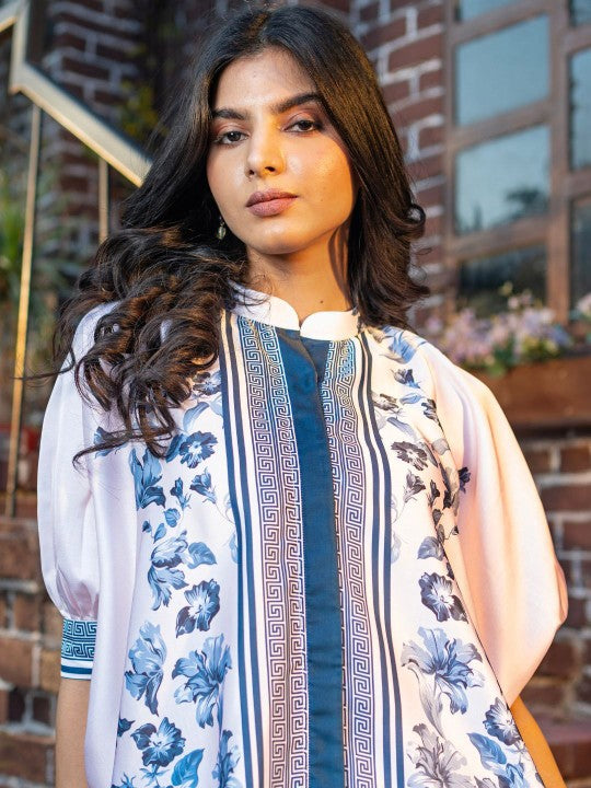DESIGN BYSG Floral Printed Mandarin Collar Neck Shirt With Trousers Co-Ords