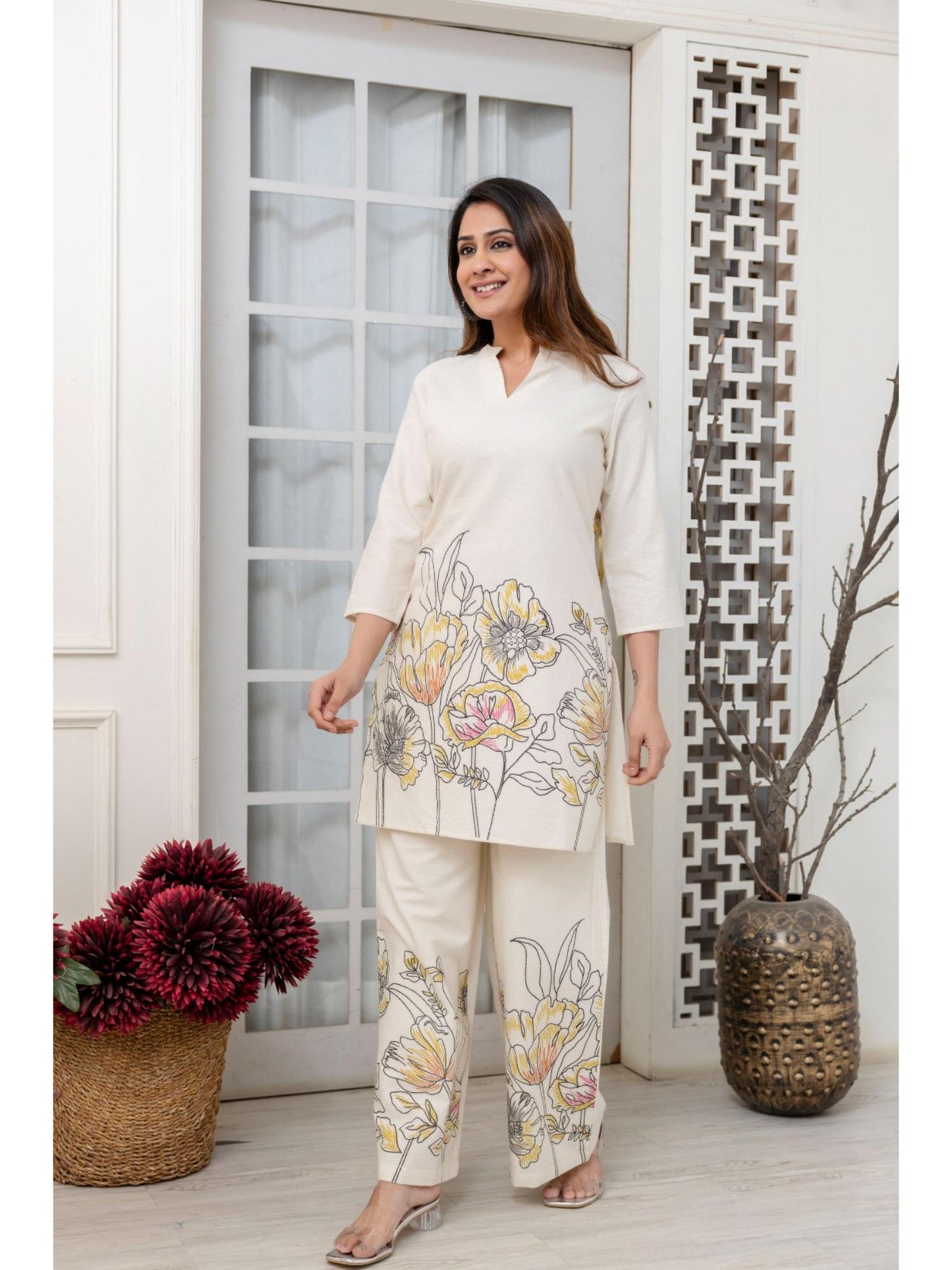 Hardik Pearl Printed Cotton Co-Ord (Set of 2)