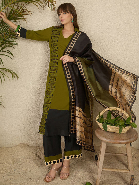Indo Era Women Printed Regular Kurta with Palazzos & With Dupatta