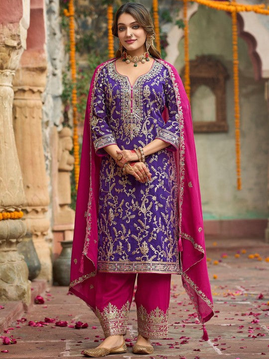 Indo Era Zari Ethnic Motifs Embroidered Notch Neck Straight Kurta