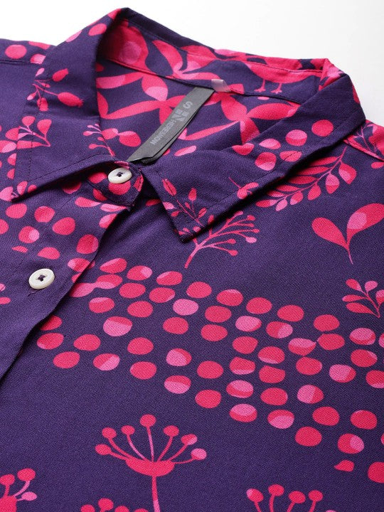 HERE&NOW Printed Shirt With Trousers Co-Ord Set