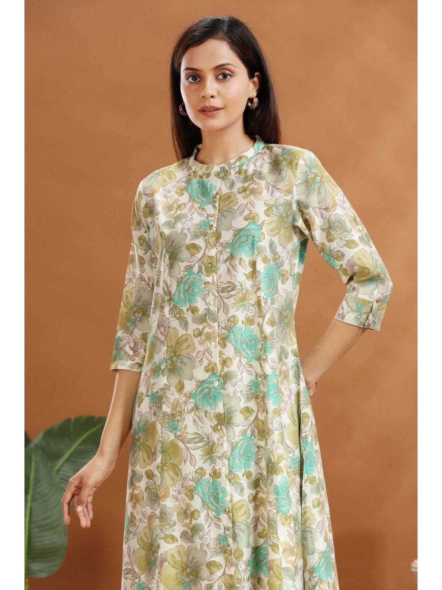 Women Beige Floral Co-Ord (Set of 2)