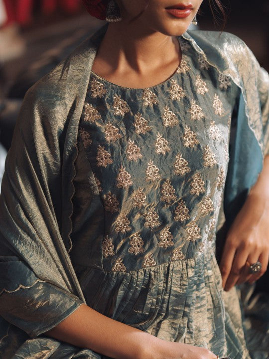 anayna Women Ethnic Motifs Embroidered Pleated Kurta