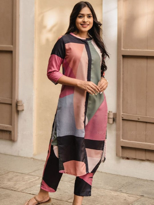 HAY Printed Mandarin Collar Top With Trousers Co-Ords