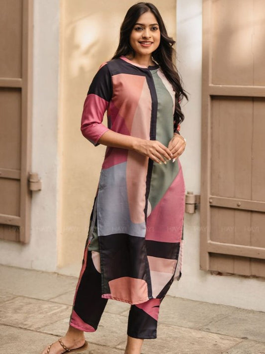 HAY Printed Mandarin Collar Top With Trousers Co-Ords