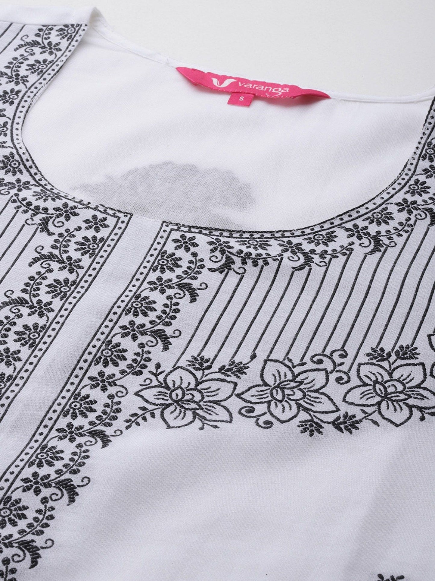 Women White Woven Kurta with Pant and Dupatta (Set of 3)