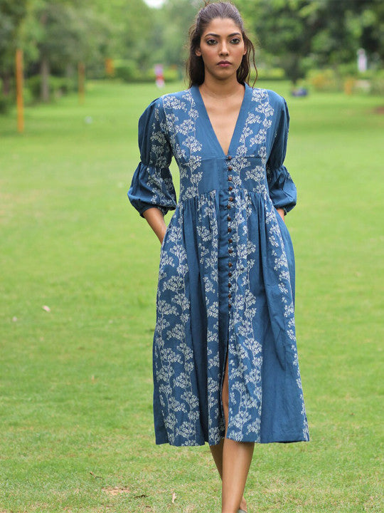 Chidiyaa Blue Floral Dress