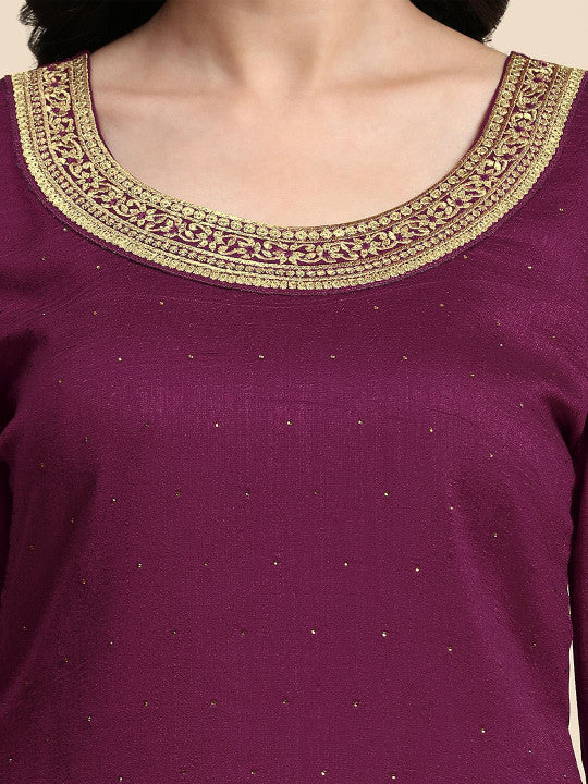 Trendmalls Floral Embroidered Sequinned Anarkali Kurta & Sharara With Dupatta