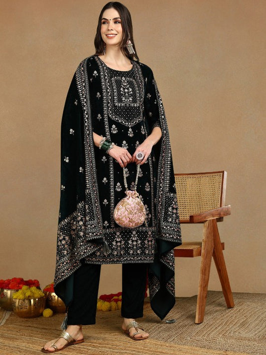 House of Pataudi Ethnic Motif Printed Straight Kurta