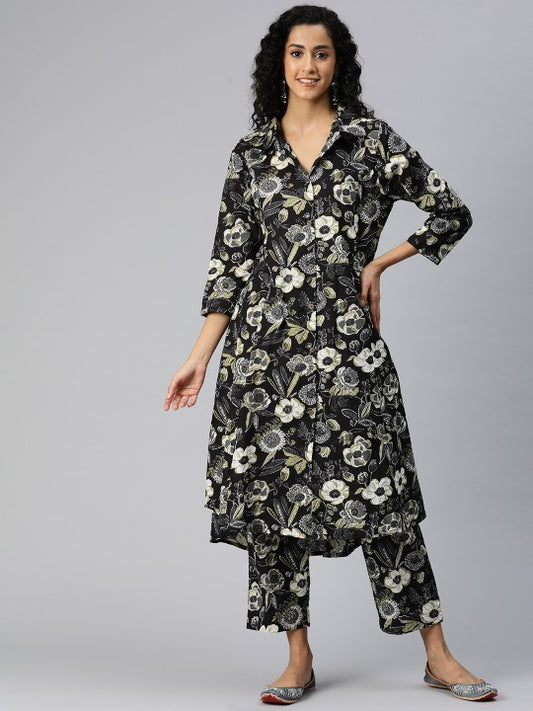 Floral Printed Pure Cotton Co-Ords
