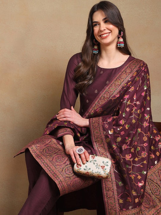 AHIKA Woven Design Straight Kurta