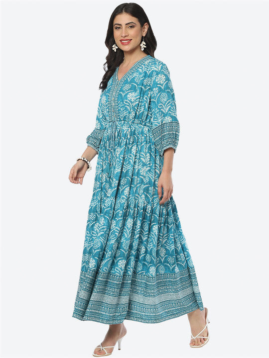 Biba Ethnic Motifs Printed Ethnic Maxi Dress