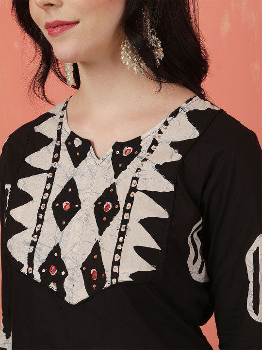 Anouk Women Embroidered Regular Thread Work Pure Cotton Kurta with Trousers & Dupatta