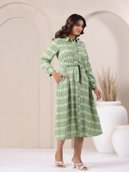 Zenava by Myntra Print Fit & Flare Maxi Dress