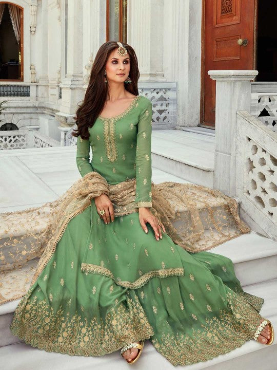 cbazaar Floral Embroidered Straight Kurta