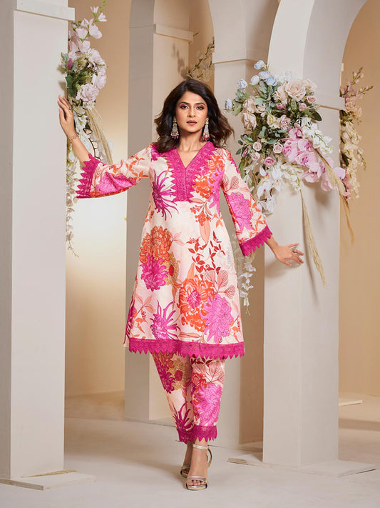 Women Pink Floral Co-ord Set