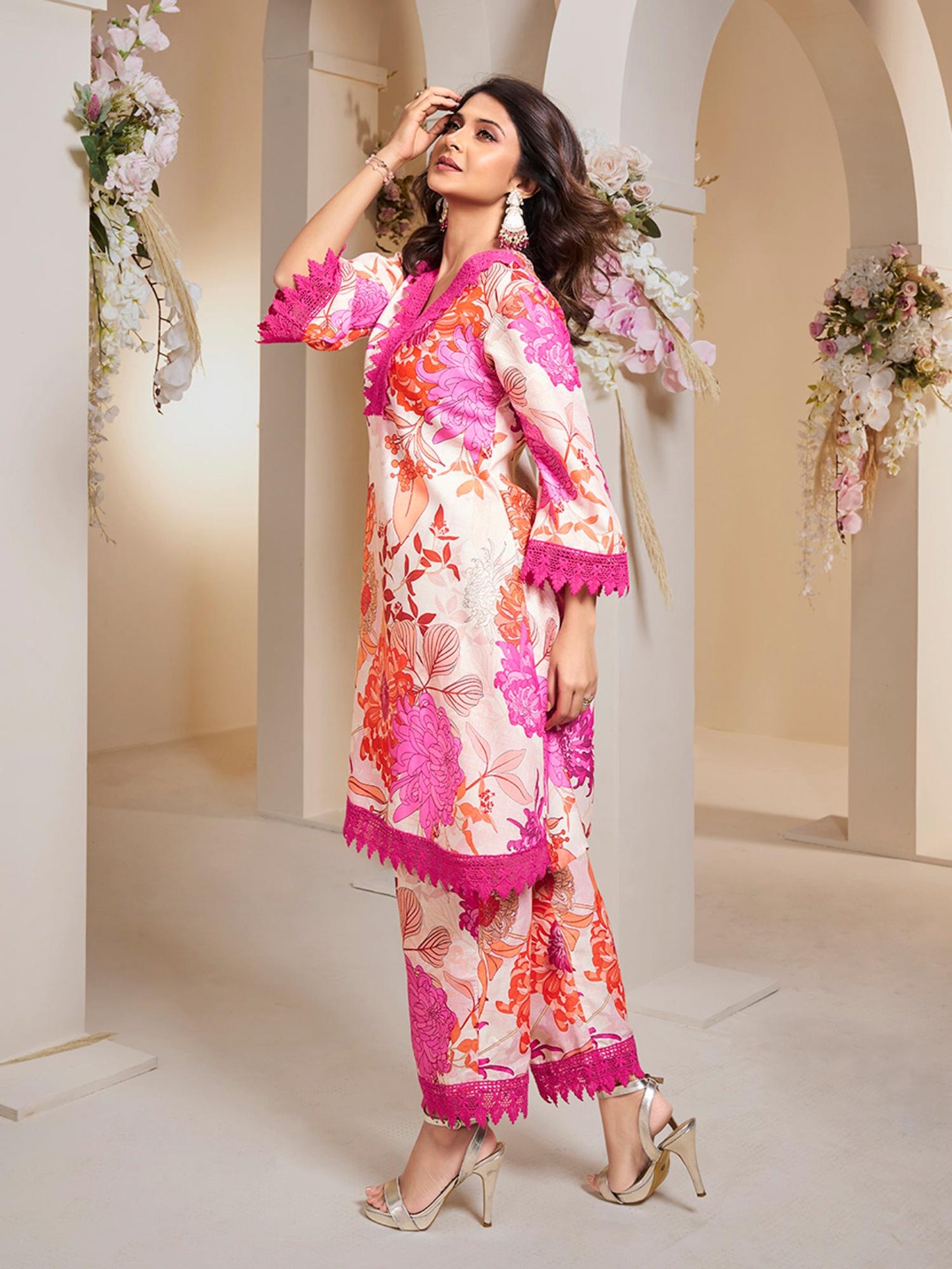 Women Pink Floral Co-ord Set
