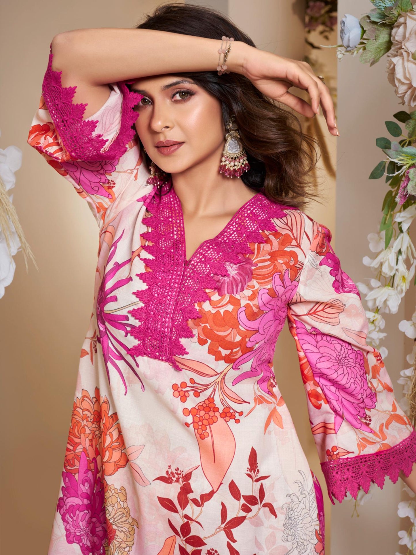 Women Pink Floral Co-ord Set