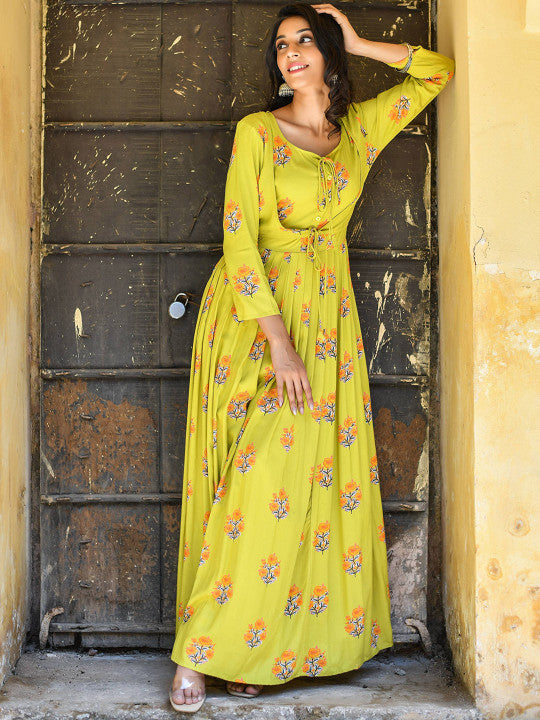 Anastay Clothing Printed Empire Ethnic Dress
