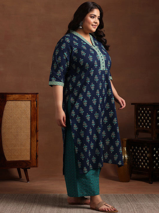 EXTRA LOVE BY LIBAS Women Floral Printed Regular Kurta With Palazzos & With Dupatta