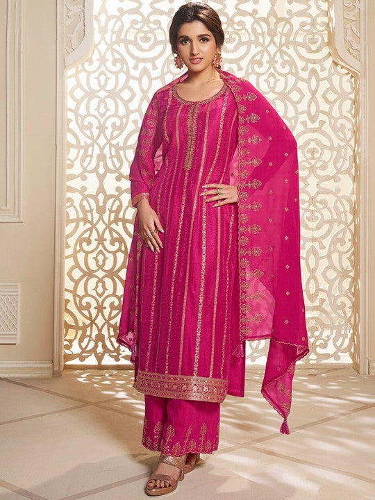 Neck Long Sleeves Ethnic Pure Silk Kurta