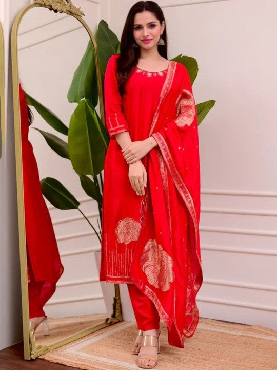 Anouk Women Ethnic Motifs Embroidered Regular Zardozi Kurta