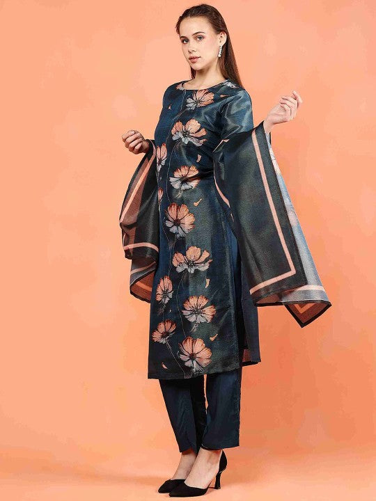 ETRAANA Women Floral Printed Round Neck Kurta