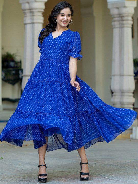 ASPORA Printed Midi Ethnic Dresses