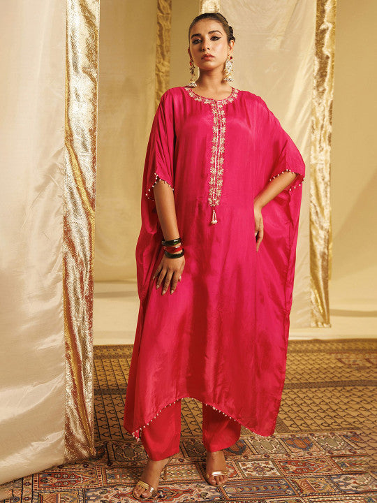ZARI Women Ethnic Motifs Embroidered Kurta with Trousers