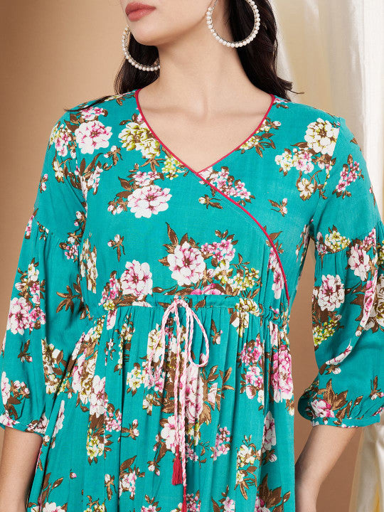 Anouk Women Floral Printed Fit and Flare Midi Dress