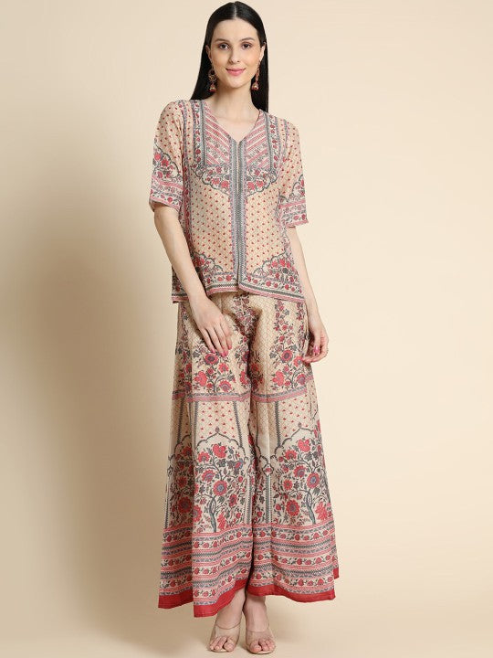 ZARIMO Printed Top & Palazzos Co-Ords