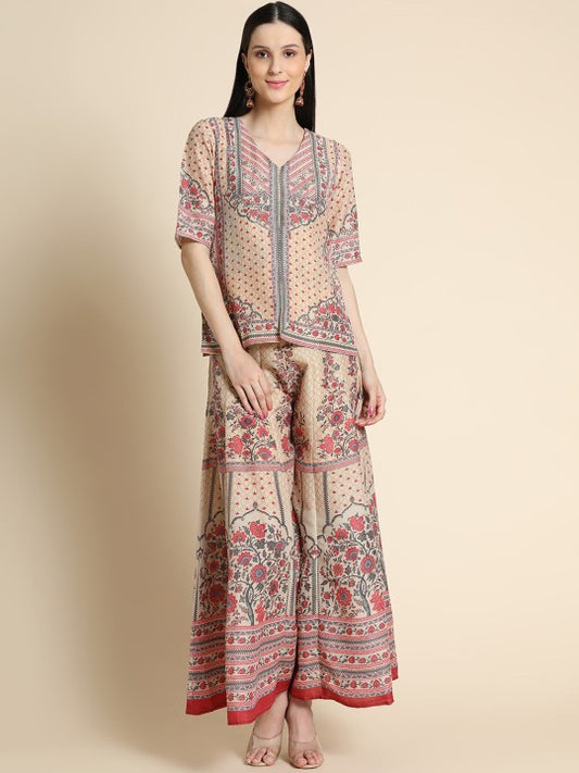 ZARIMO Printed Top & Palazzos Co-Ords