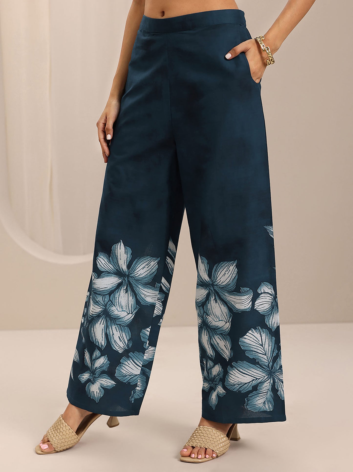 Blue Floral Shirt and Palazzo (Set of 2)