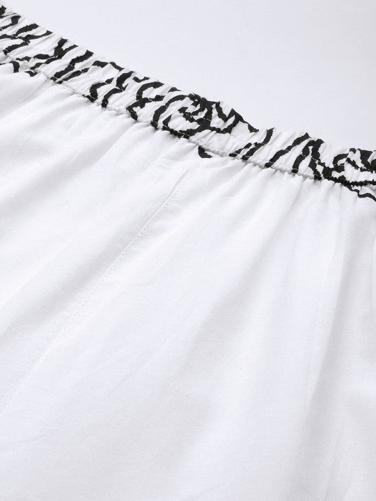 Floral Printed Pure Cotton Tunic With Palazzos