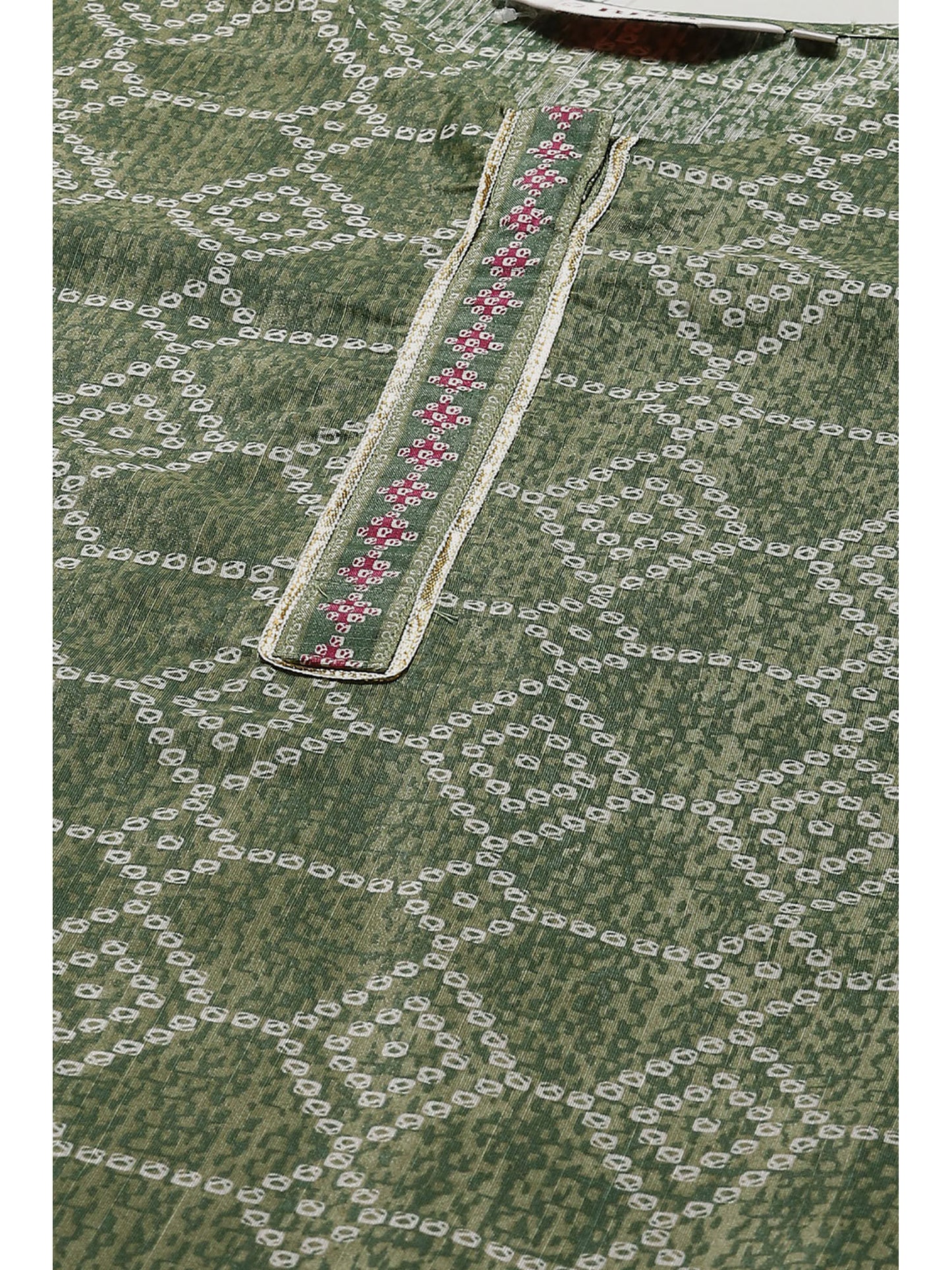 Womens Green Printed Viscose Straight Suit (Set of 3)