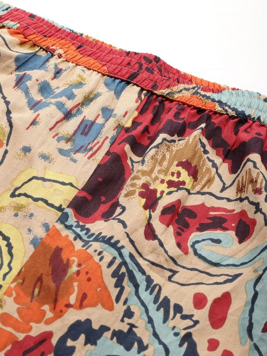 Printed Pure Cotton Tunic With Trousers