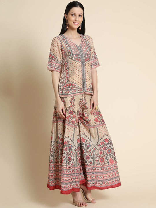 ZARIMO Printed Top & Palazzos Co-Ords