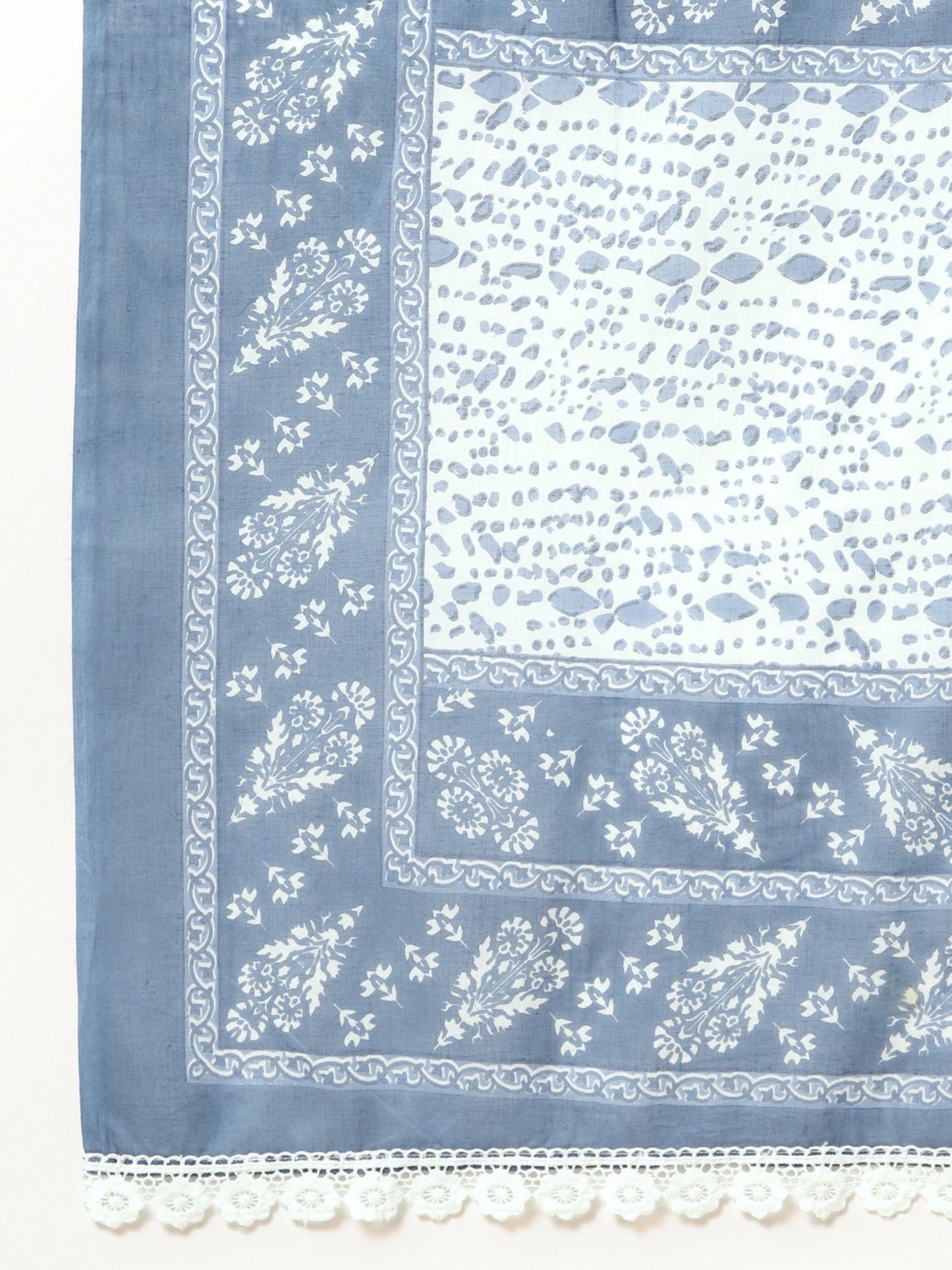 Women Blue Printed Sequinned Kurta with Trouser and Dupatta (Set of 3)