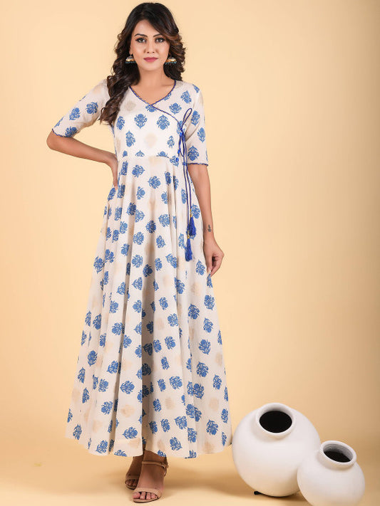 Anastay Clothing Printed Pure Cotton Empire Ethnic Dress