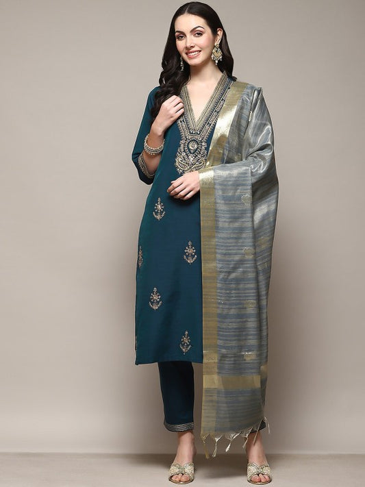 Biba Ethnic Motifs Yoke Design Thread Work Sequined Kurta