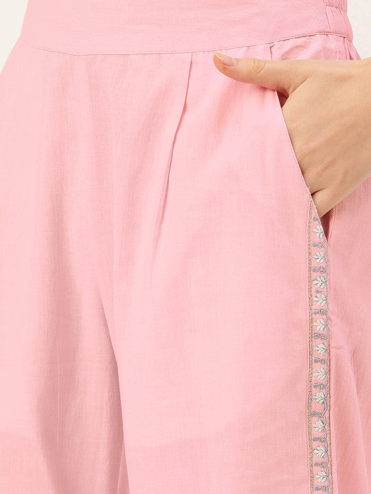 Jaipur Kurti Printed Straight Kurta With Printed Palazzo And Dupatta