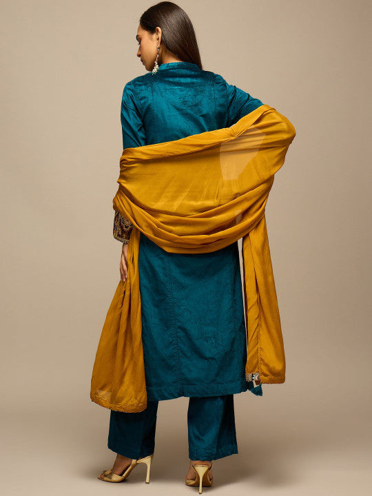 STADO Women Ethnic Motifs Embroidered Kurta with Trousers & Dupatta