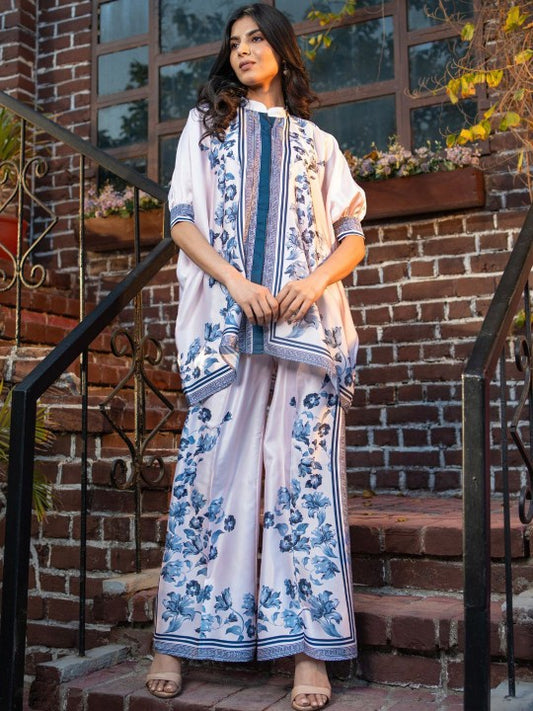 DESIGN BYSG Floral Printed Mandarin Collar Neck Shirt With Trousers Co-Ords